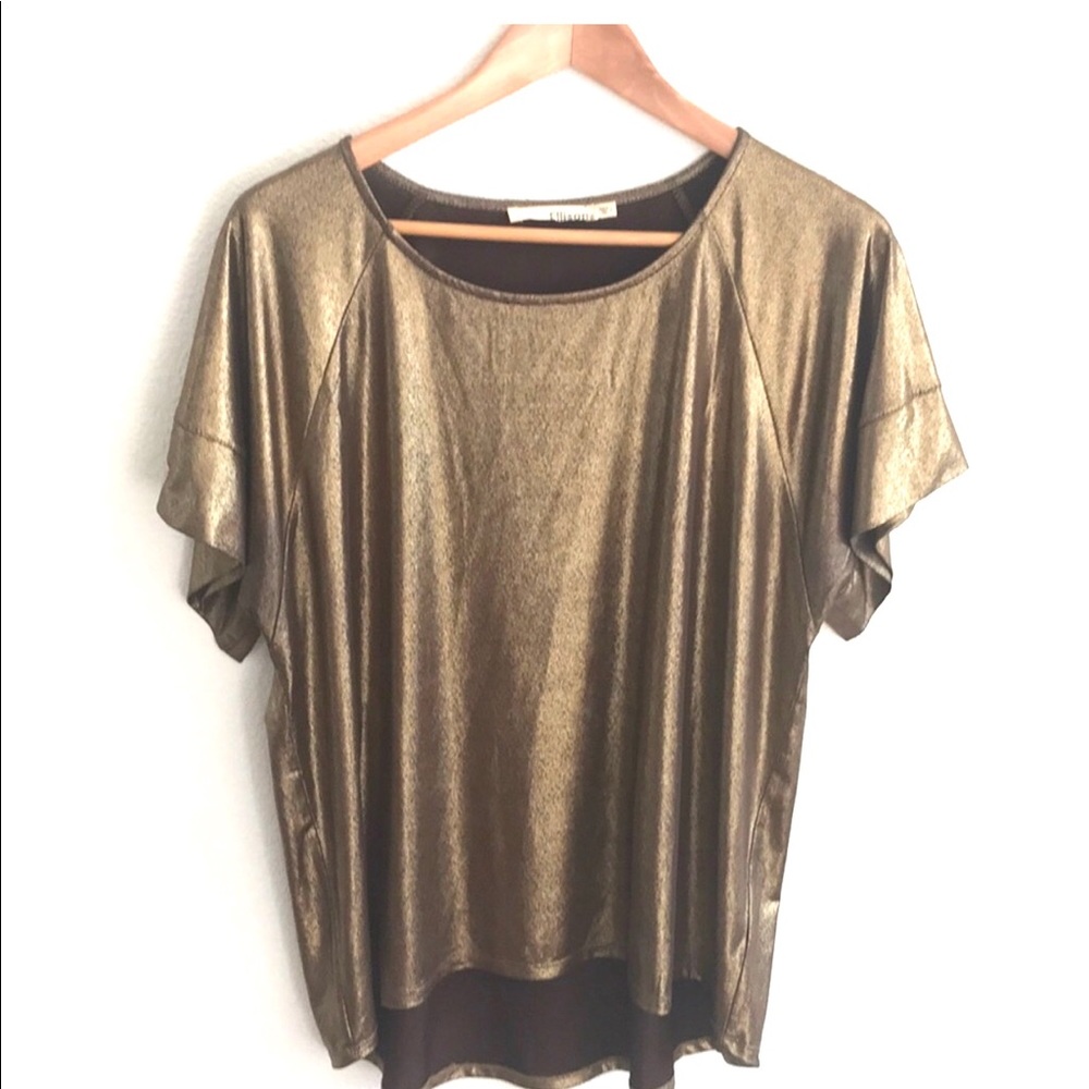 Slinky gold boxy tee sz L